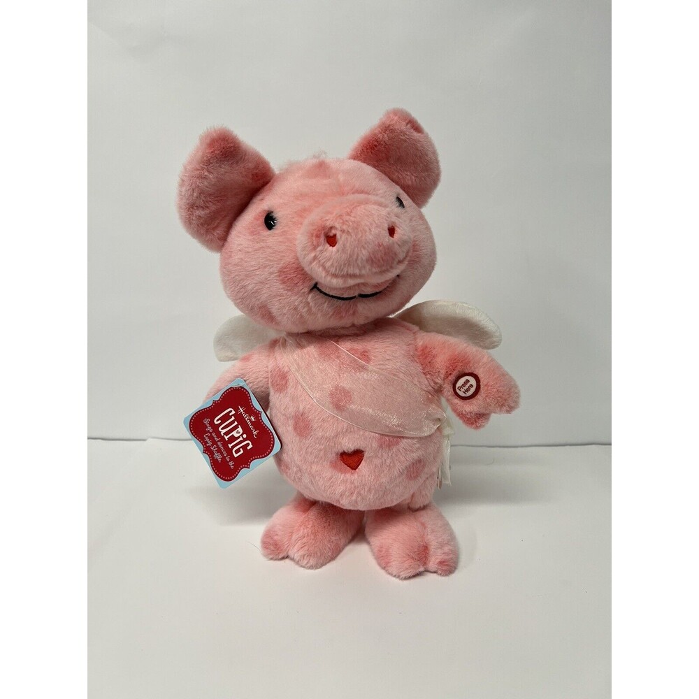 Hallmark Valentines Pink Pig Plush Animated Dancing Sings Cupid Shuffle 12”